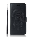 Wind Chime Owl Embossing Pattern Horizontal Flip Leather Case with Holder & Card Slots & Wallet For iPhone 13(Black)