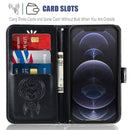 Wind Chime Owl Embossing Pattern Horizontal Flip Leather Case with Holder & Card Slots & Wallet For iPhone 13(Black)