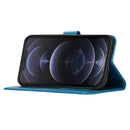 Wind Chime Owl Embossing Pattern Horizontal Flip Leather Case with Holder & Card Slots & Wallet For iPhone 13(Blue)