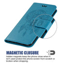 Wind Chime Owl Embossing Pattern Horizontal Flip Leather Case with Holder & Card Slots & Wallet For iPhone 13(Blue)