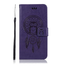 Wind Chime Owl Embossing Pattern Horizontal Flip Leather Case with Holder & Card Slots & Wallet For iPhone 13(Purple)