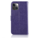Wind Chime Owl Embossing Pattern Horizontal Flip Leather Case with Holder & Card Slots & Wallet For iPhone 13(Purple)