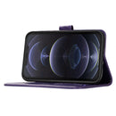 Wind Chime Owl Embossing Pattern Horizontal Flip Leather Case with Holder & Card Slots & Wallet For iPhone 13(Purple)