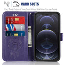 Wind Chime Owl Embossing Pattern Horizontal Flip Leather Case with Holder & Card Slots & Wallet For iPhone 13(Purple)