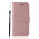 Wind Chime Owl Embossing Pattern Horizontal Flip Leather Case with Holder & Card Slots & Wallet For iPhone 13(Rose Gold)