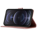 Wind Chime Owl Embossing Pattern Horizontal Flip Leather Case with Holder & Card Slots & Wallet For iPhone 13(Rose Gold)