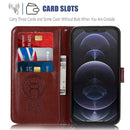Wind Chime Owl Embossing Pattern Horizontal Flip Leather Case with Holder & Card Slots & Wallet For iPhone 13(Brown)