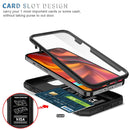 For iPhone 13 mini Sliding Camera Cover Design TPU + PC Protective Case with 360 Degree Rotating Holder & Card Slot (Black+Black)