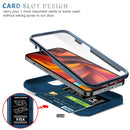 Sliding Camera Cover Design TPU + PC Protective Case with 360 Degree Rotating Holder & Card Slot For iPhone 13(Blue+Blue)