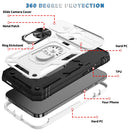 Sliding Camera Cover Design TPU + PC Protective Case with 360 Degree Rotating Holder & Card Slot For iPhone 13 Pro Max(White+Black)