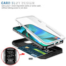 Sliding Camera Cover Design TPU + PC Protective Case with 360 Degree Rotating Holder & Card Slot For iPhone 13 Pro Max(White+Black)