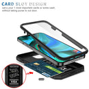Sliding Camera Cover Design TPU + PC Protective Case with 360 Degree Rotating Holder & Card Slot For iPhone 13 Pro Max(Black+Black)