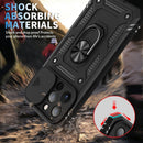 Sliding Camera Cover Design TPU + PC Protective Case with 360 Degree Rotating Holder & Card Slot For iPhone 13 Pro Max(Black+Black)