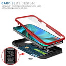 Sliding Camera Cover Design TPU + PC Protective Case with 360 Degree Rotating Holder & Card Slot For iPhone 13 Pro Max(Red+Black)
