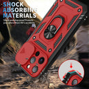 Sliding Camera Cover Design TPU + PC Protective Case with 360 Degree Rotating Holder & Card Slot For iPhone 13 Pro Max(Red+Black)