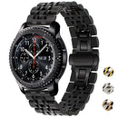 22mm Men Version Seven-beads Steel Watch Band(Black)