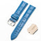 10mm Two-layer Cowhide Leather Bamboo Joint Texture Watch Band(Blue)