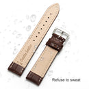 10mm Two-layer Cowhide Leather Bamboo Joint Texture Watch Band(Dark Brown)