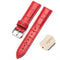 14mm Two-layer Cowhide Leather Bamboo Joint Texture Watch Band(Red)