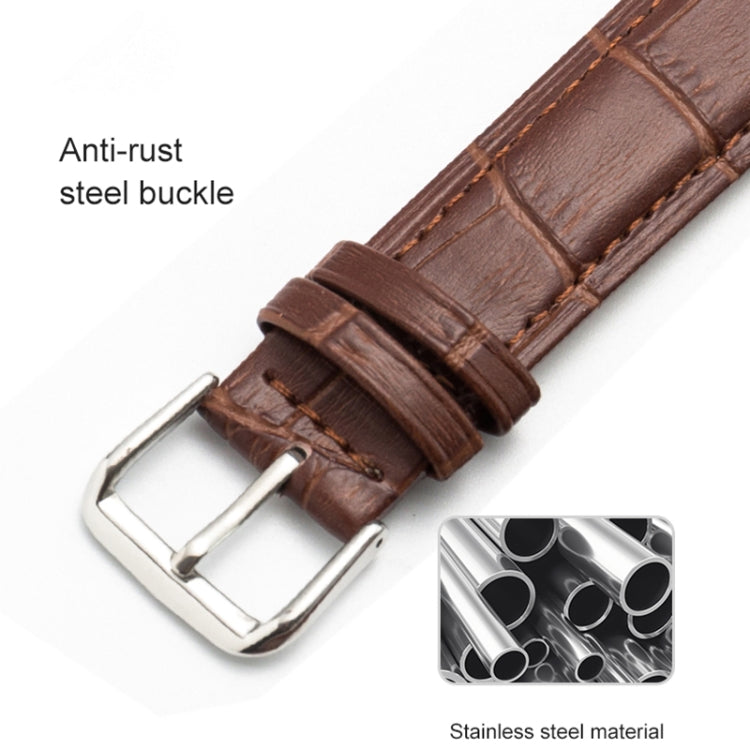 14mm Two-layer Cowhide Leather Bamboo Joint Texture Watch Band(Red)