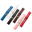 20mm Two-layer Cowhide Leather Bamboo Joint Texture Watch Band(White)