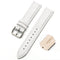 22mm Two-layer Cowhide Leather Bamboo Joint Texture Watch Band(White)