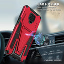 For Xiaomi Redmi Note 9 Pro Super V Armor PC + TPU Shockproof Case with Invisible Holder(Red)