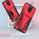 For Xiaomi Redmi Note 9 Pro Super V Armor PC + TPU Shockproof Case with Invisible Holder(Red)