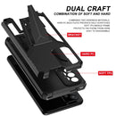 For Samsung Galaxy A52 4G/A52 5G/A52S 5G Super V Armor PC + TPU Shockproof Case with Invisible Holder(Black)