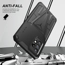 For Samsung Galaxy A52 4G/A52 5G/A52S 5G Super V Armor PC + TPU Shockproof Case with Invisible Holder(Black)