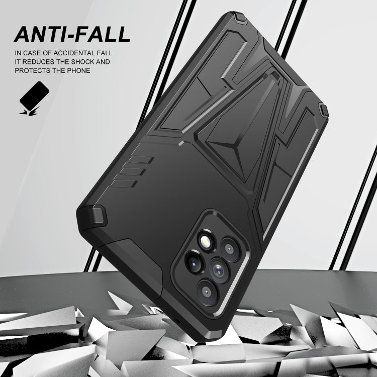 For Samsung Galaxy A52 4G/A52 5G/A52S 5G Super V Armor PC + TPU Shockproof Case with Invisible Holder(Black)