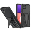 For Samsung Galaxy A22 4G Super V Armor PC + TPU Shockproof Case with Invisible Holder(Black)