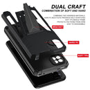 For Samsung Galaxy A22 4G Super V Armor PC + TPU Shockproof Case with Invisible Holder(Black)