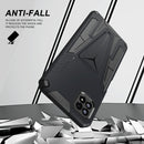 For Samsung Galaxy A22 4G Super V Armor PC + TPU Shockproof Case with Invisible Holder(Black)