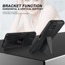 For Samsung Galaxy A22 4G Super V Armor PC + TPU Shockproof Case with Invisible Holder(Black)