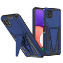 For Samsung Galaxy A22 4G Super V Armor PC + TPU Shockproof Case with Invisible Holder(Blue)
