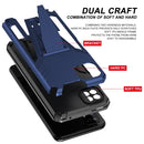 For Samsung Galaxy A22 4G Super V Armor PC + TPU Shockproof Case with Invisible Holder(Blue)