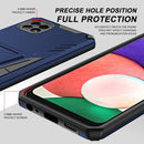 For Samsung Galaxy A22 4G Super V Armor PC + TPU Shockproof Case with Invisible Holder(Blue)