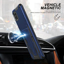 For Samsung Galaxy A22 4G Super V Armor PC + TPU Shockproof Case with Invisible Holder(Blue)