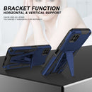 For Samsung Galaxy A22 4G Super V Armor PC + TPU Shockproof Case with Invisible Holder(Blue)