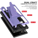 For Samsung Galaxy Note20 Ultra Super V Armor PC + TPU Shockproof Case with Invisible Holder(Purple)