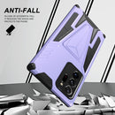 For Samsung Galaxy Note20 Ultra Super V Armor PC + TPU Shockproof Case with Invisible Holder(Purple)