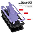 For Samsung Galaxy S21 FE Super V Armor PC + TPU Shockproof Case with Invisible Holder(Purple)