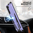 For Samsung Galaxy S21 FE Super V Armor PC + TPU Shockproof Case with Invisible Holder(Purple)
