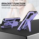 For Samsung Galaxy S21 FE Super V Armor PC + TPU Shockproof Case with Invisible Holder(Purple)