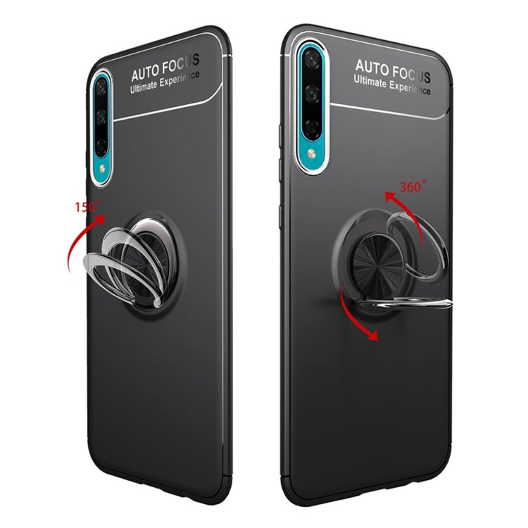 For Huawei Honor 20 Lite lenuo Shockproof TPU Protective Case with Invisible Holder(Black Blue)