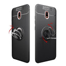 For Xiaomi Redmi 8A lenuo Shockproof TPU Protective Case with Invisible Holder(Black Blue)