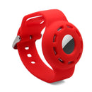 Anti-scratch Shockproof Silicone Bracelet Strap Protective Cover Case For AirTag(Red)
