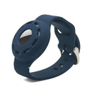 Anti-scratch Shockproof Silicone Bracelet Strap Protective Cover Case For AirTag(Navy Blue)