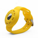 Anti-scratch Shockproof Silicone Bracelet Strap Protective Cover Case For AirTag(Yellow)